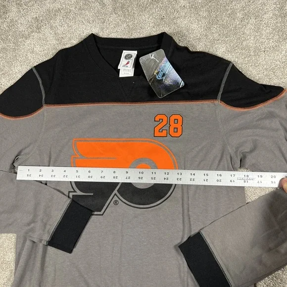 Philadelphia Flyers NHL #28 Long Sleeve Shirt Small Gray Black NHLPA Licensed - Picture 4 of 6